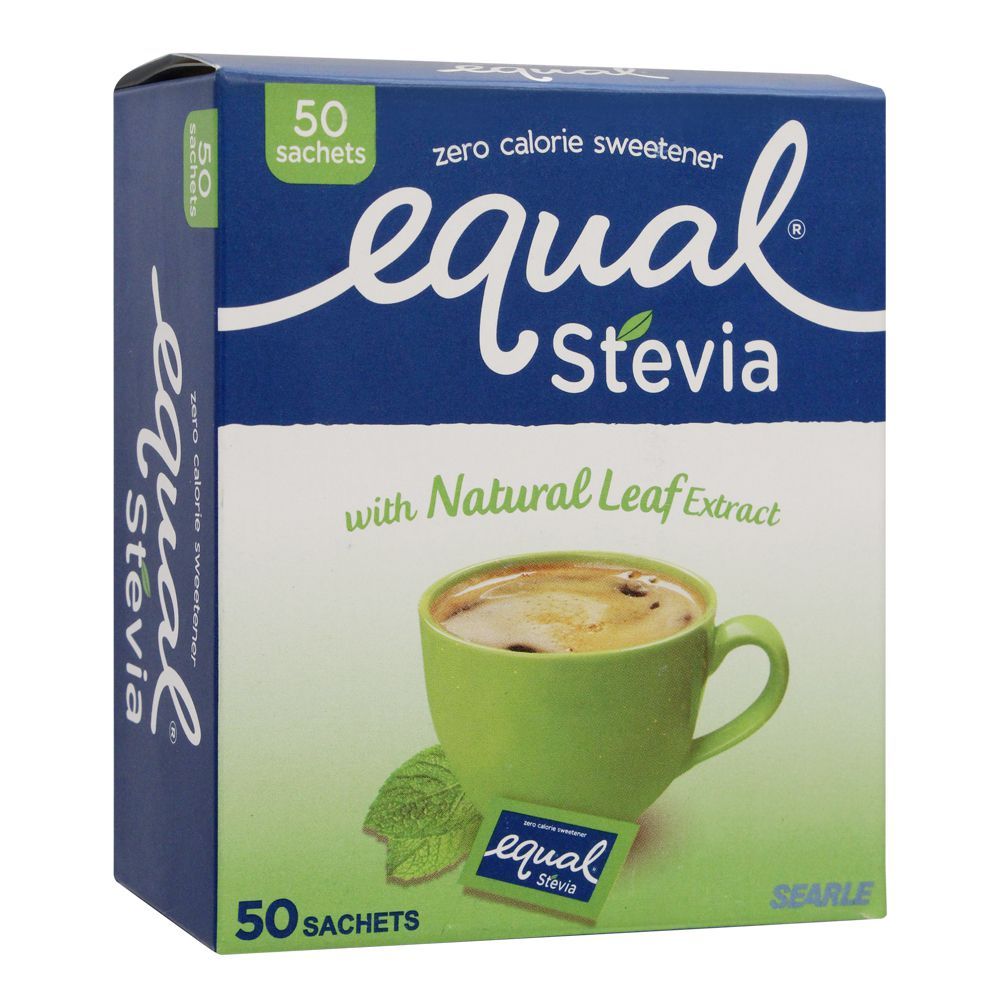 Equal Stevia Sweetener Sachets, Zero Calories, 50-Pack - Main Image