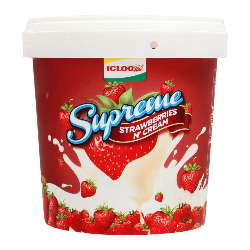 Igloo Supreme Strawberries N Cream Frozen Dessert, 1 Liter - Main Image