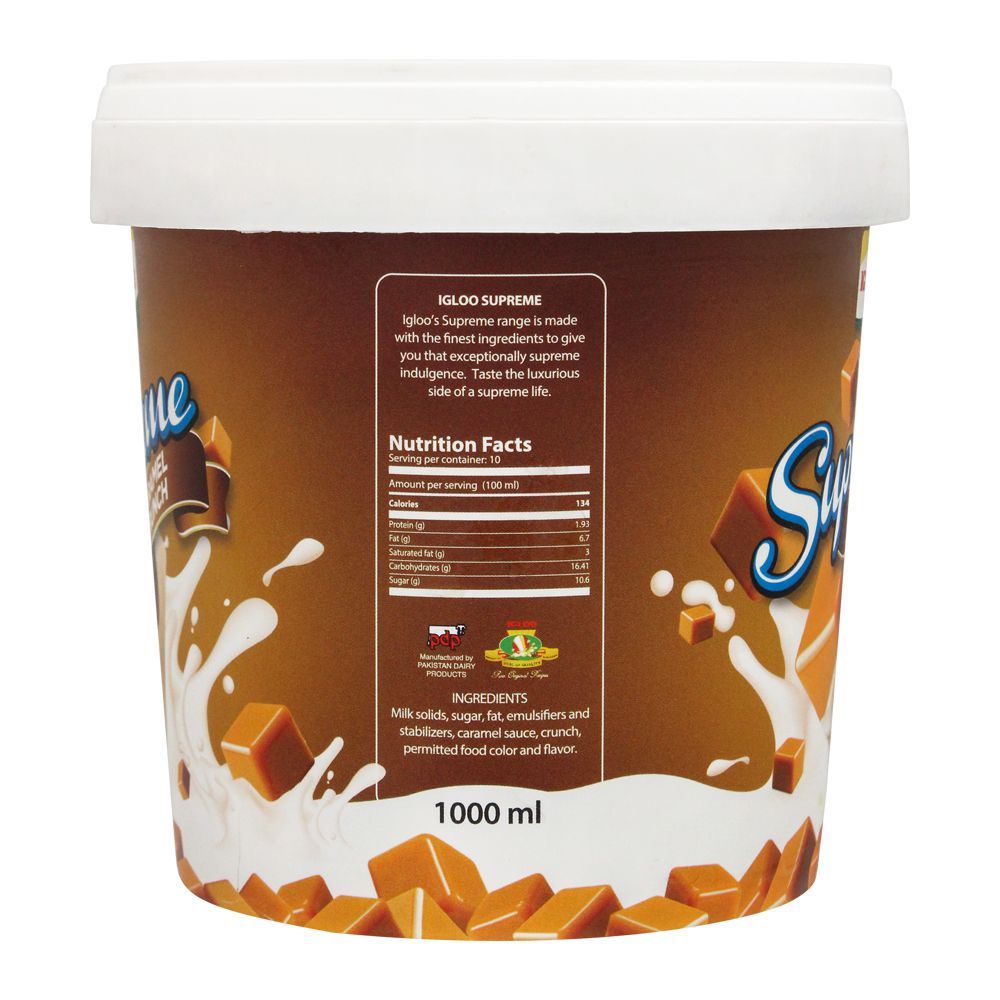 Igloo Supreme Caramel Crunch Frozen Dessert, 1 Liter - Image 2