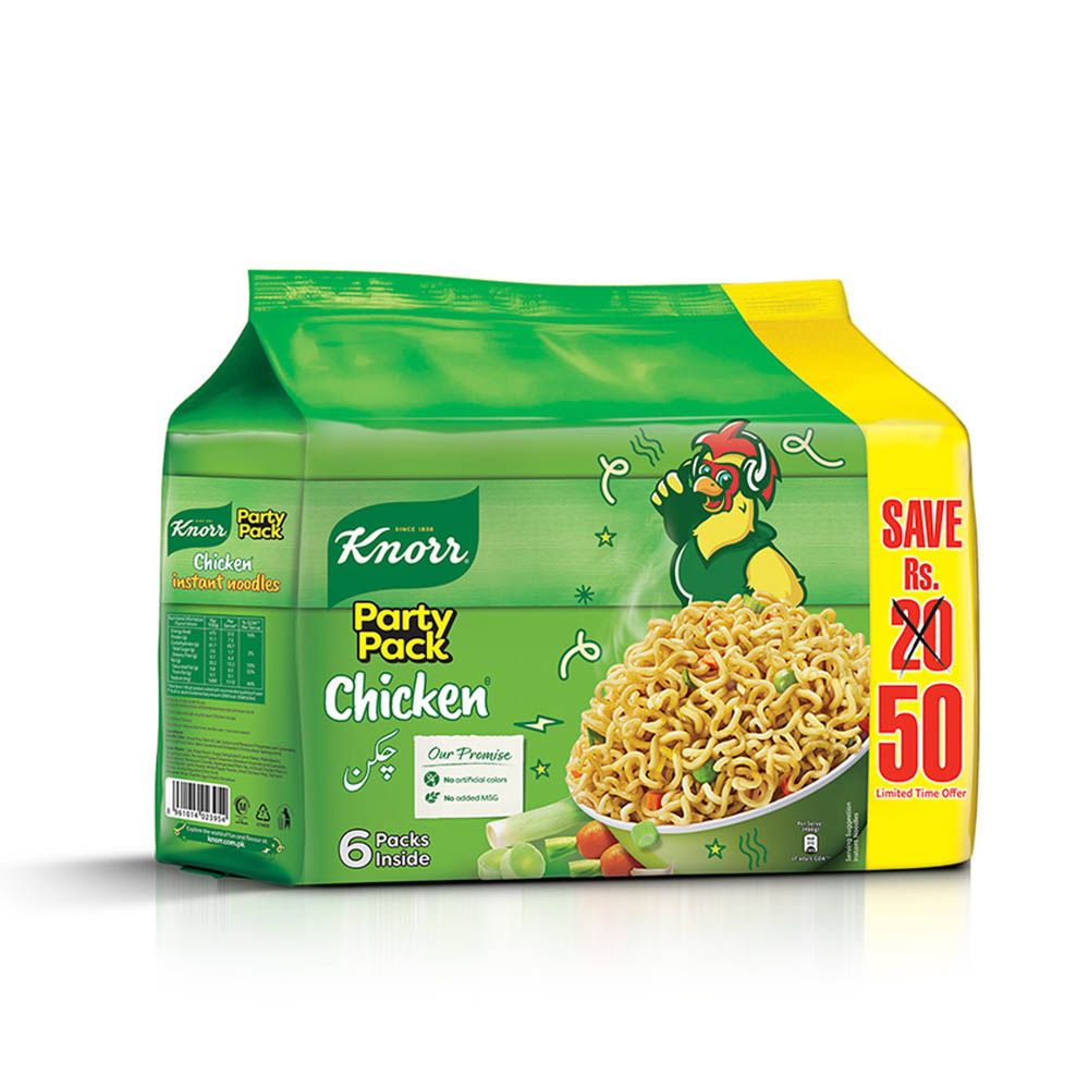 Knorr Noodles Chicken Party Pack, No Added Colors or Preservatives, One Serve 50g, 6-Packs Inside - Image 7