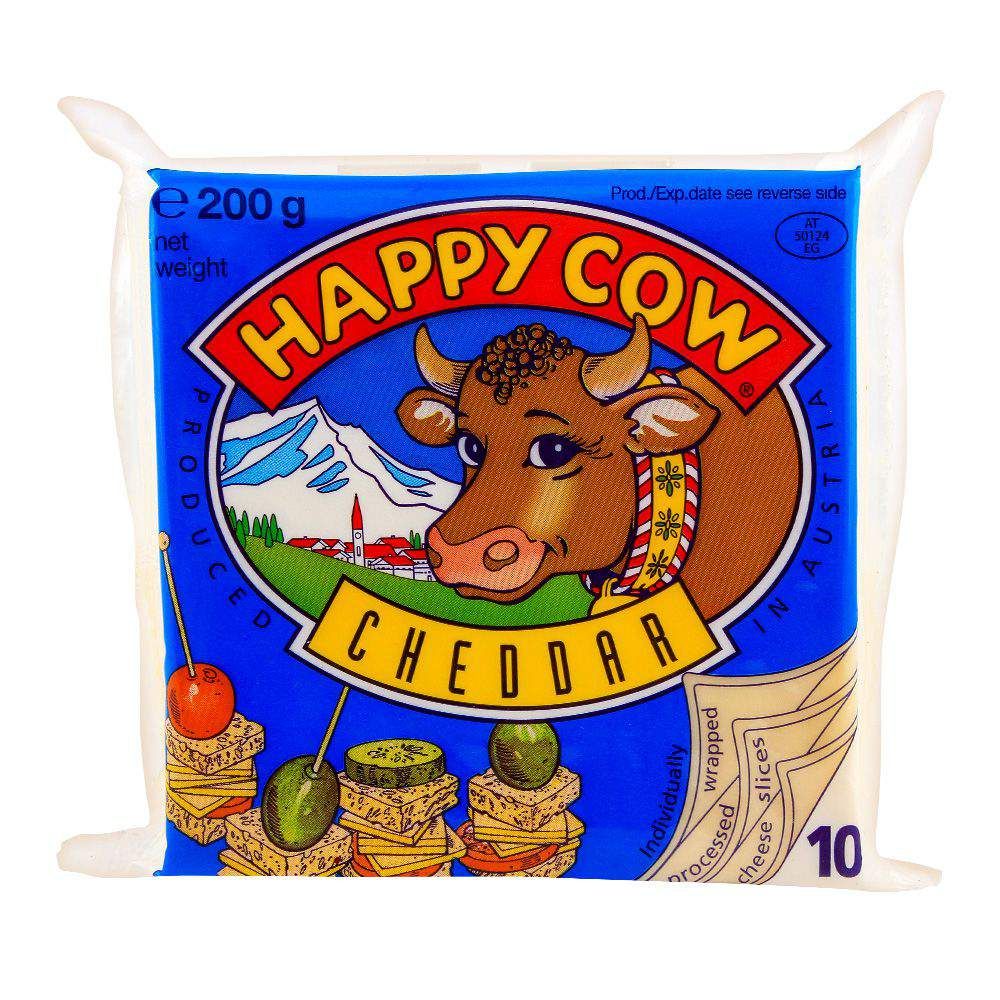 Happy Cow Cheddar Slice, 10-Pack, 200g - Main Image