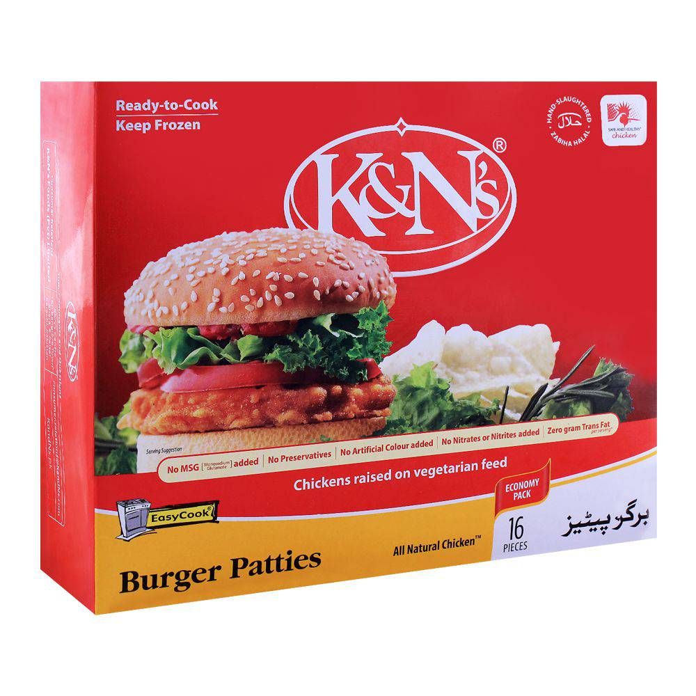 K&N's Chicken Burger Patties, 16-Pack, 1070g - Main Image