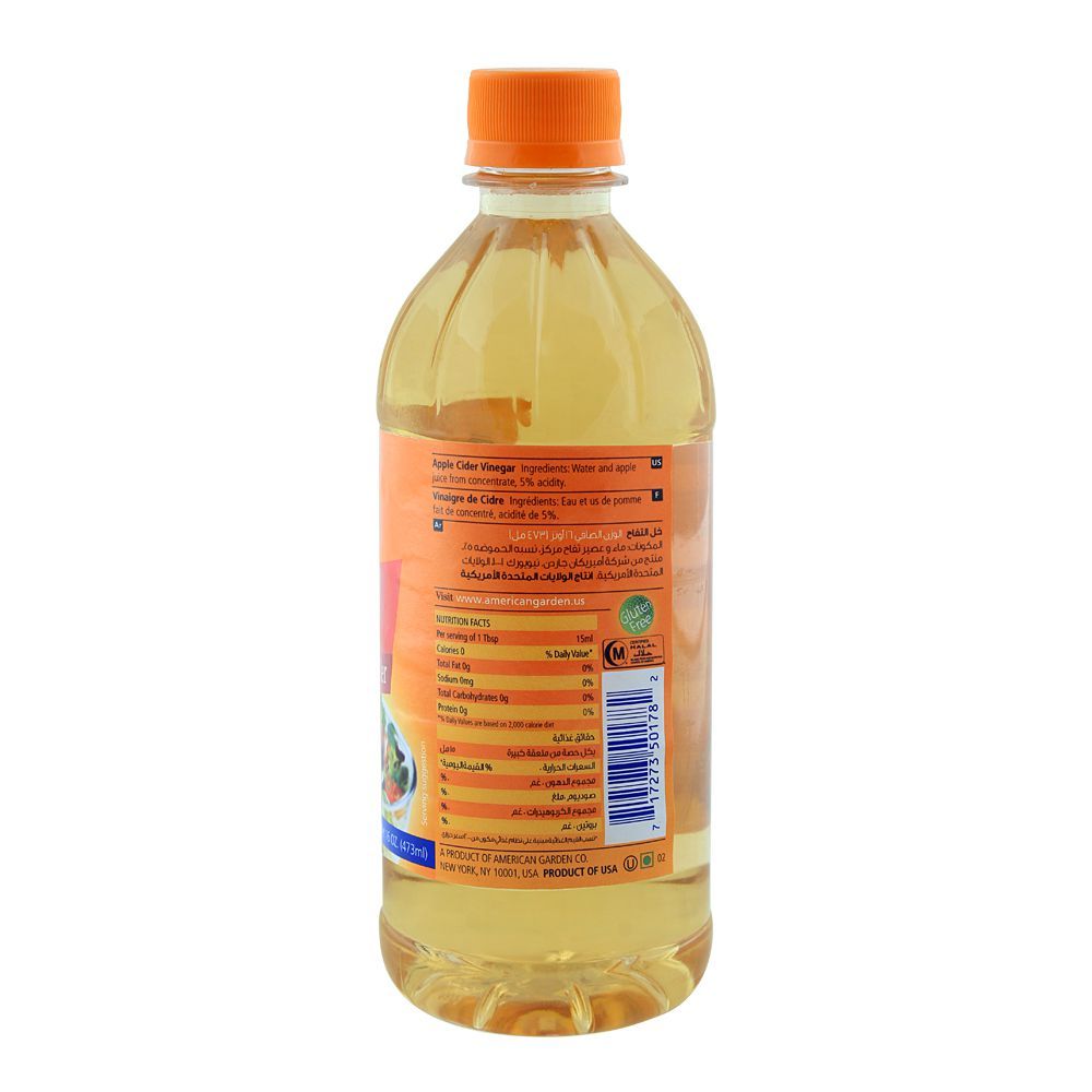 American Garden Vinegar, Apple Cider, 472ml - Image 2