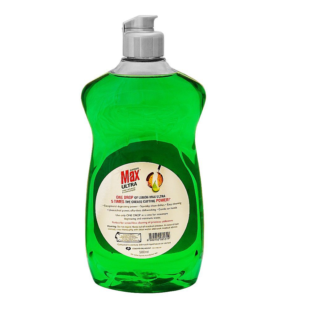 Max Ultra Dishwash Liquid Green, 500ml - Image 2