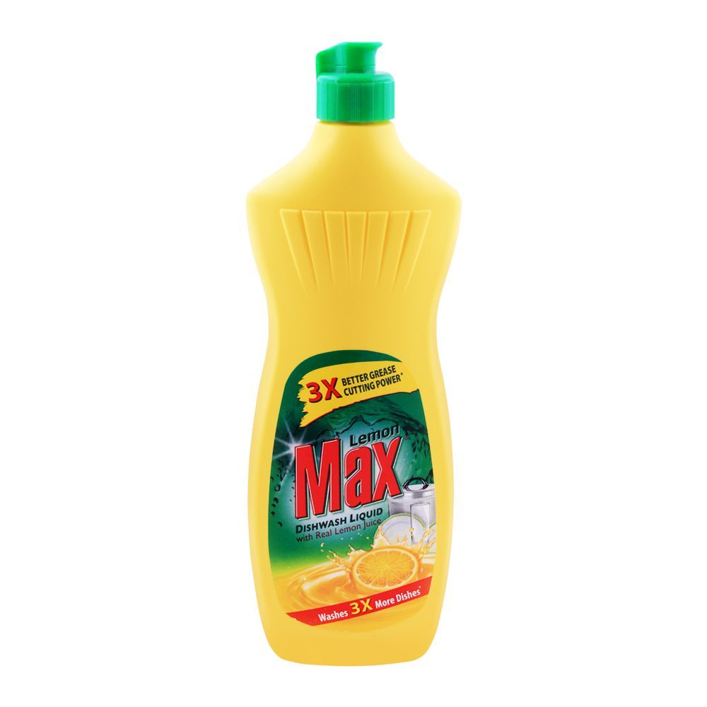 Lemon Max Dishwash Liquid Bottle, With Lemon Juice, 475ml - Image 2