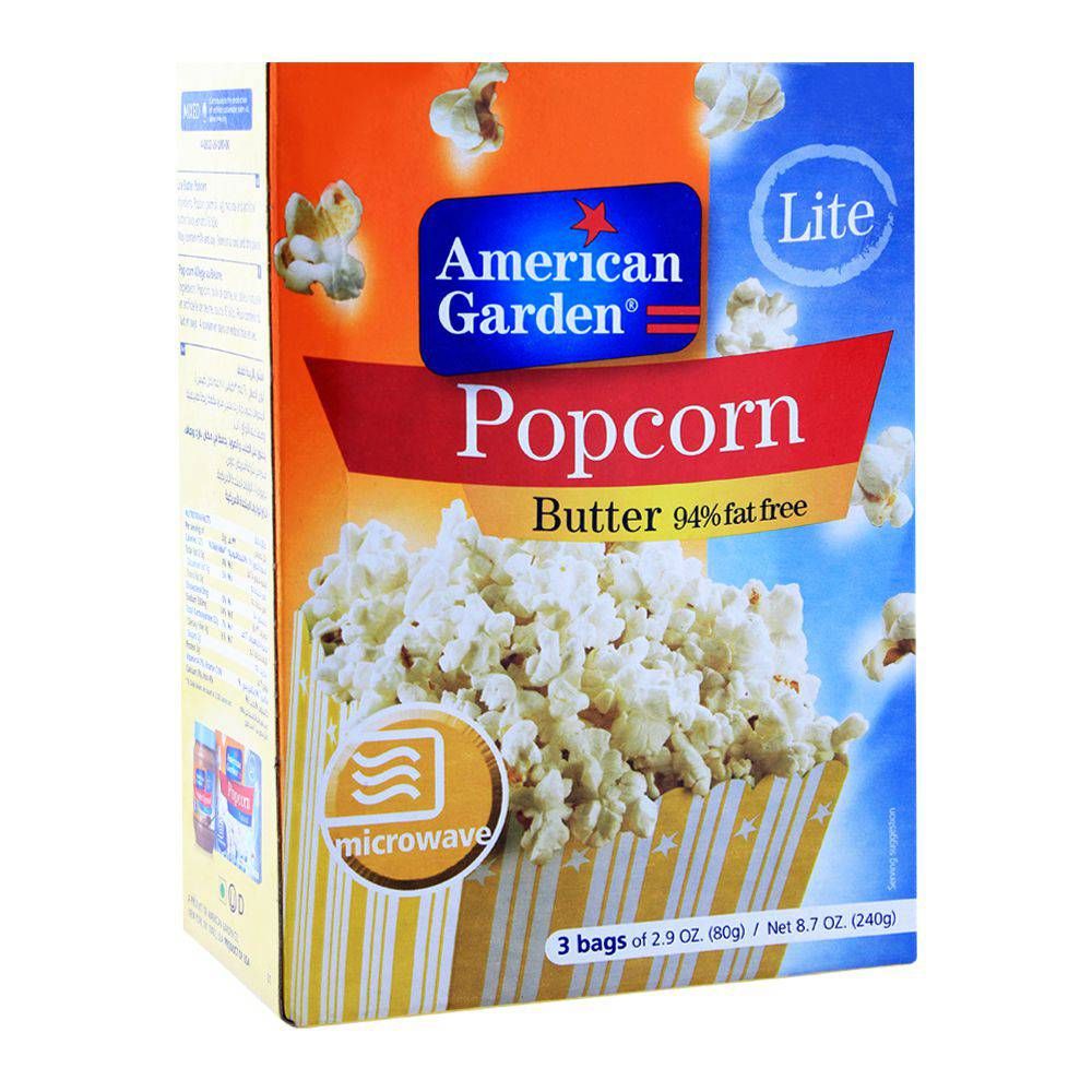 American Garden Butter Popcorn, 94% Fat Free, 255g - Main Image