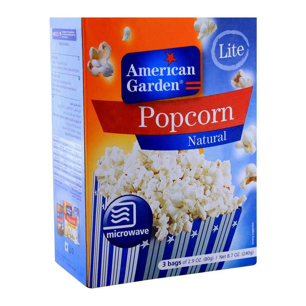 American Garden Lite Popcorn, Natural, 240g - Main Image