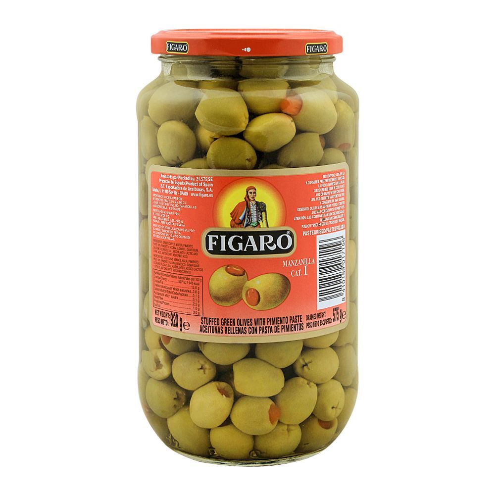 Figaro Stuffed Green Olives With Pimento Paste, 920g - Main Image