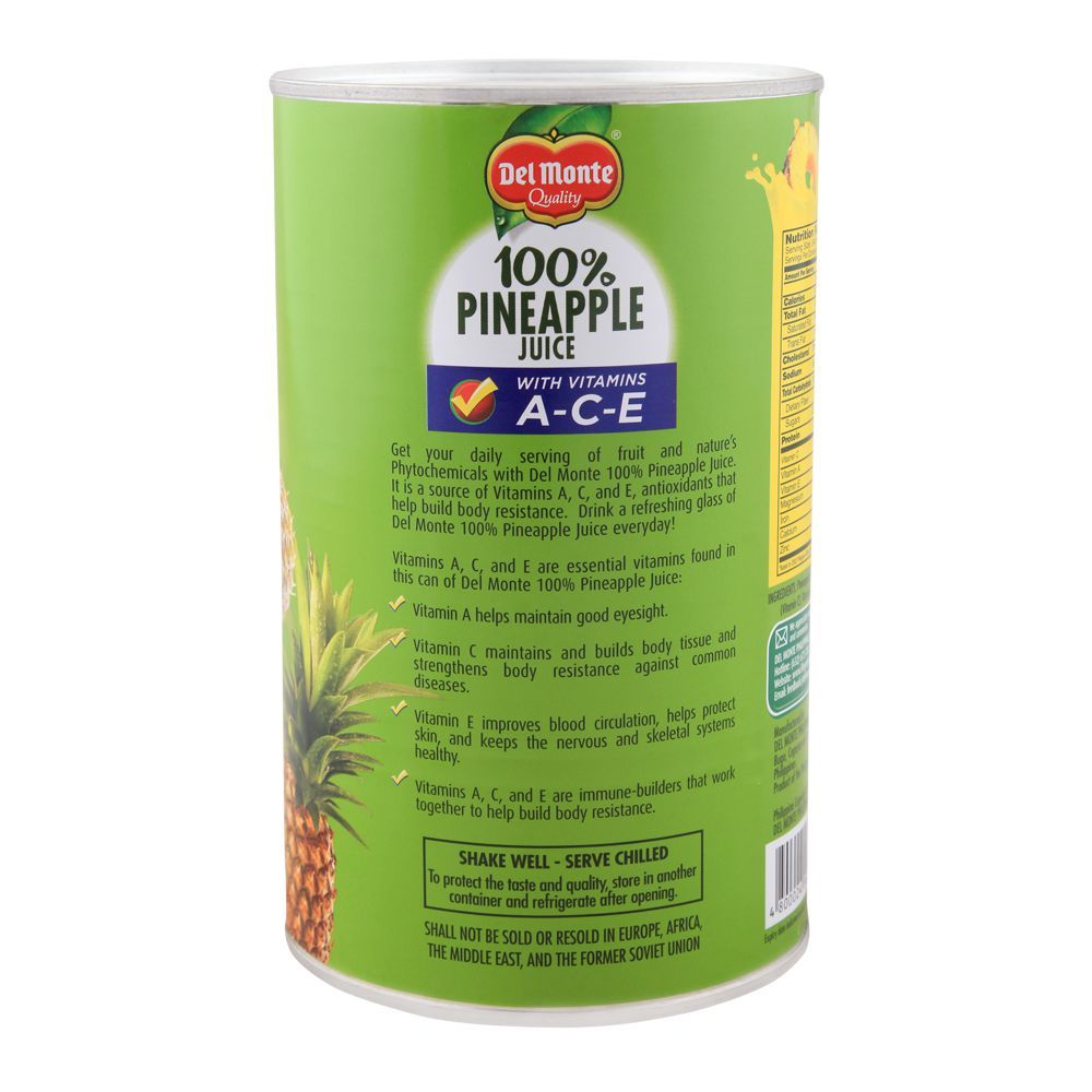 Delmonte 100% Pineapple Juice, With Vitamin A+C+E, 1.36 Liter - Image 2