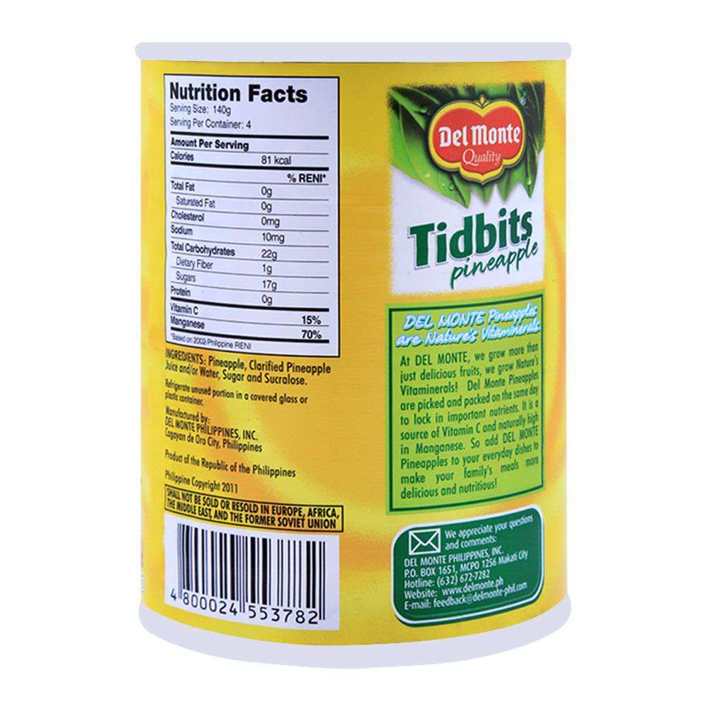 Delmonte Pineapple Tidbits 560g - Image 2