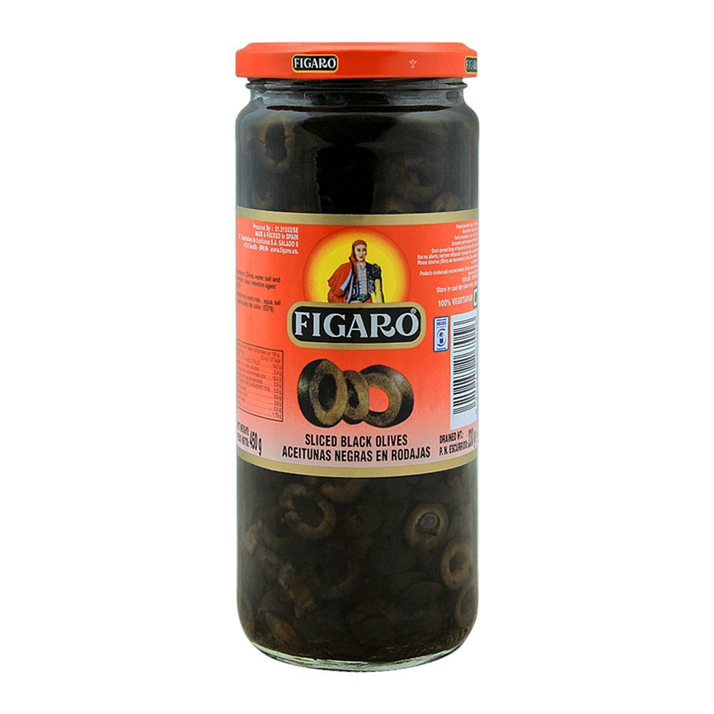 Figaro Sliced Black Olives, 450g - Main Image