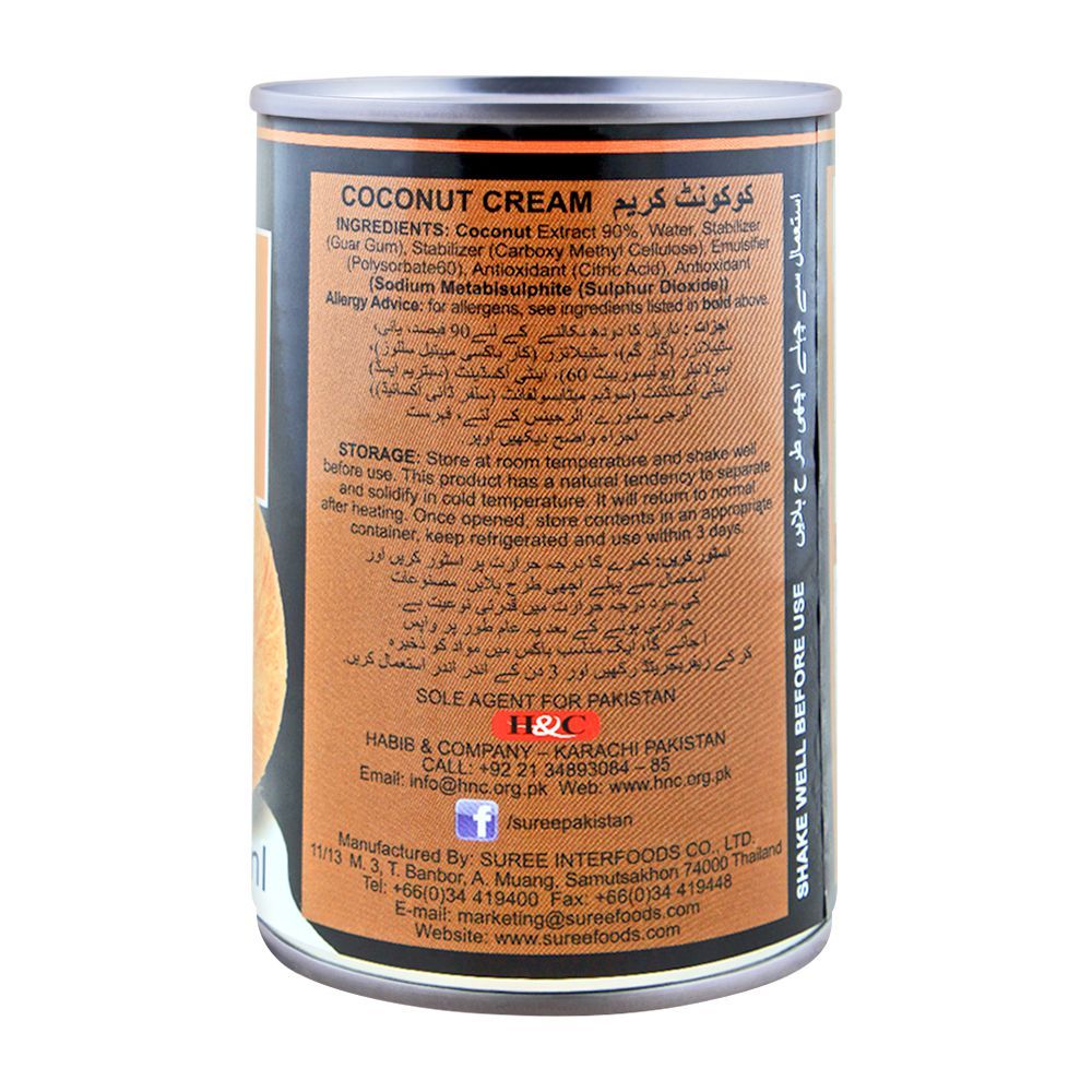 Suree Premium Thai Coconut Cream, 400ml - Image 2