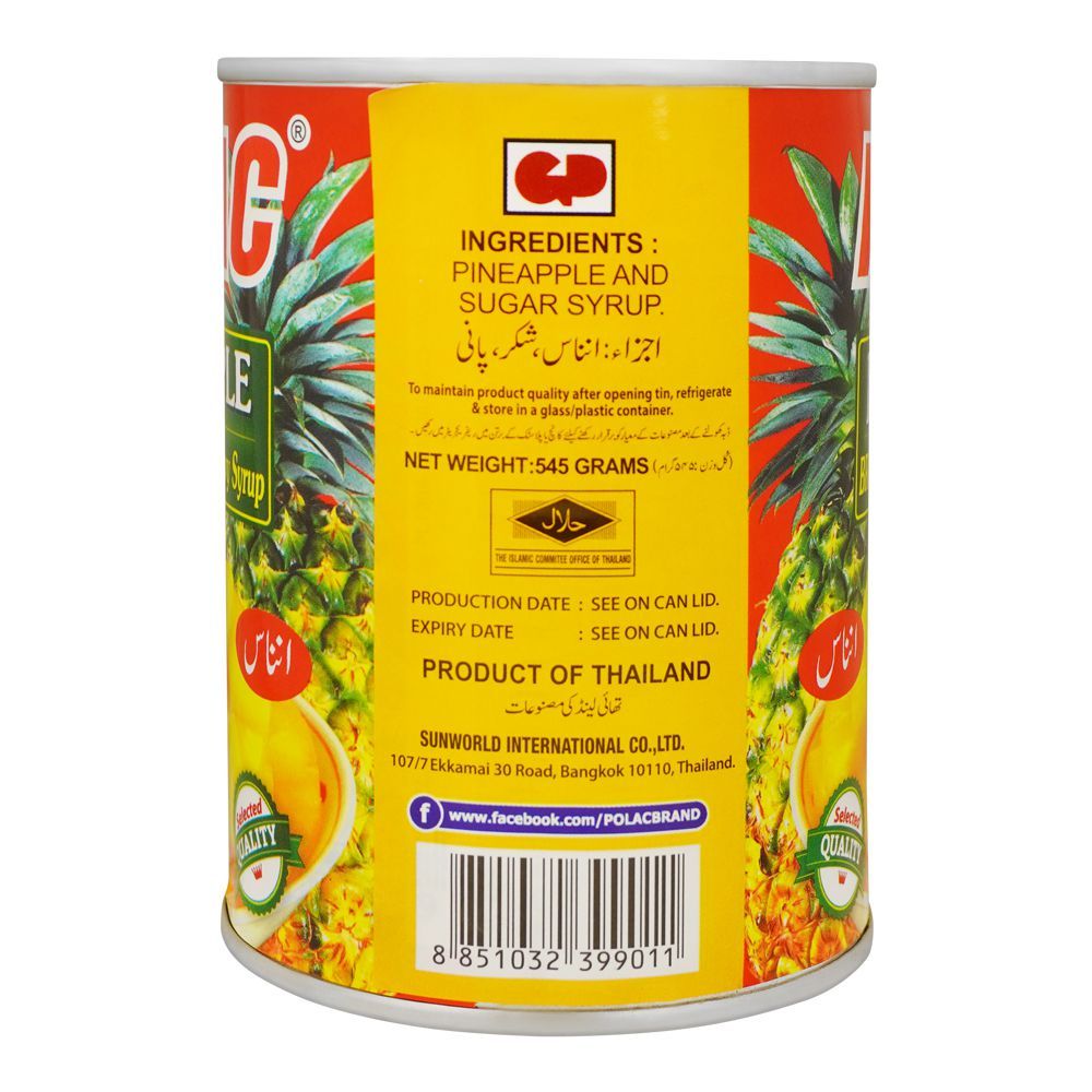 Polac Pineapple Broken Slices In Heavy Syrup, Tasty & Delicious Canned Fruit, 545g - Image 2