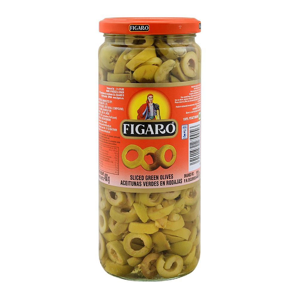 Figaro Sliced Green Olives, 450g - Main Image