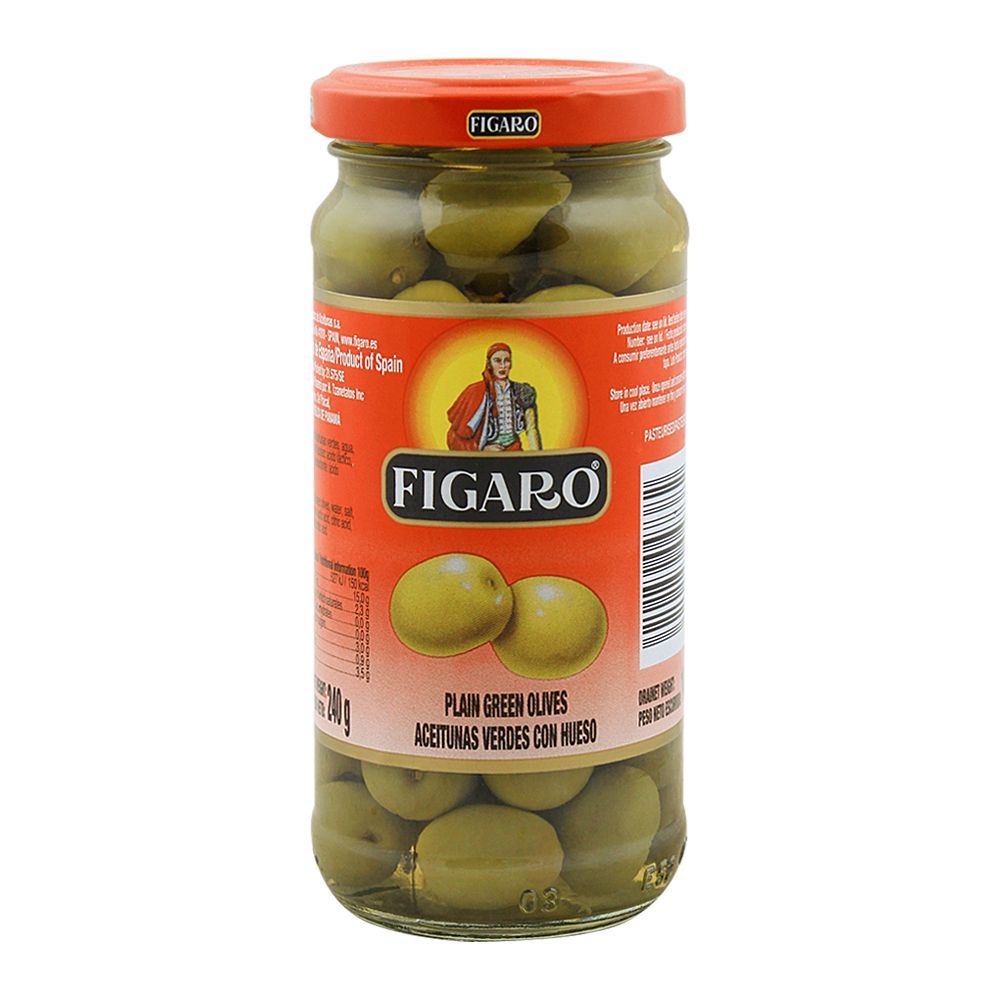 Figaro Plain Green Olives, 240g - Main Image