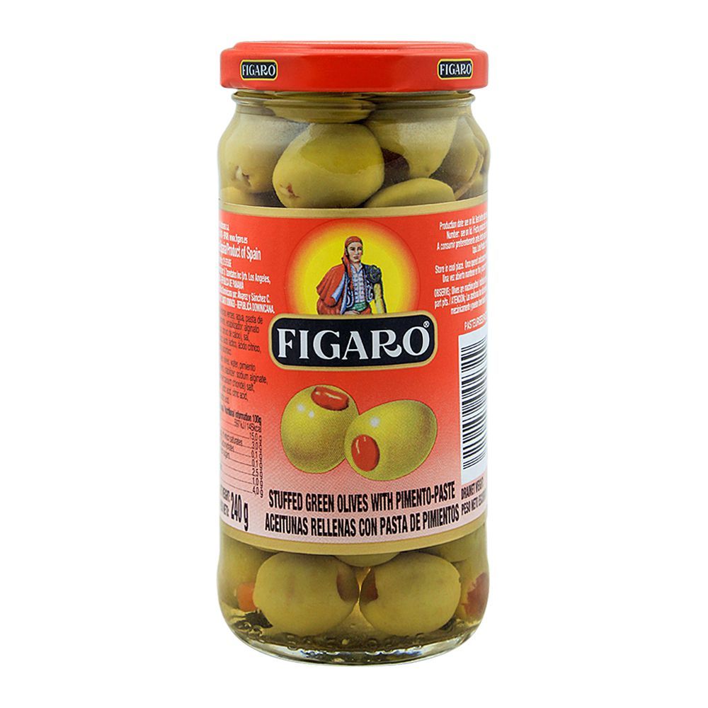 Figaro Stuffed Green Olives With Pimento Paste, 240g - Main Image