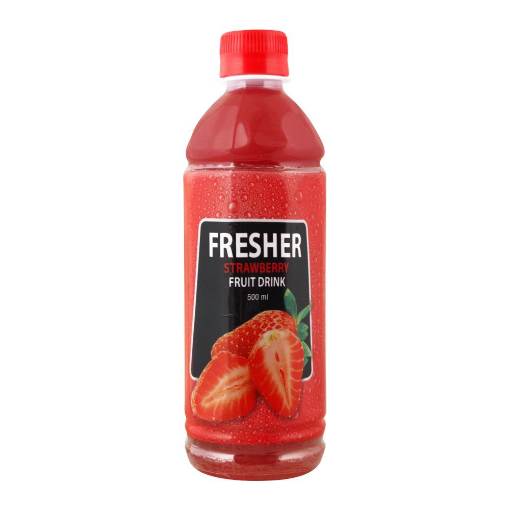 Fresher Strawberry Fruit Drink, 500ml, Bottle - Main Image