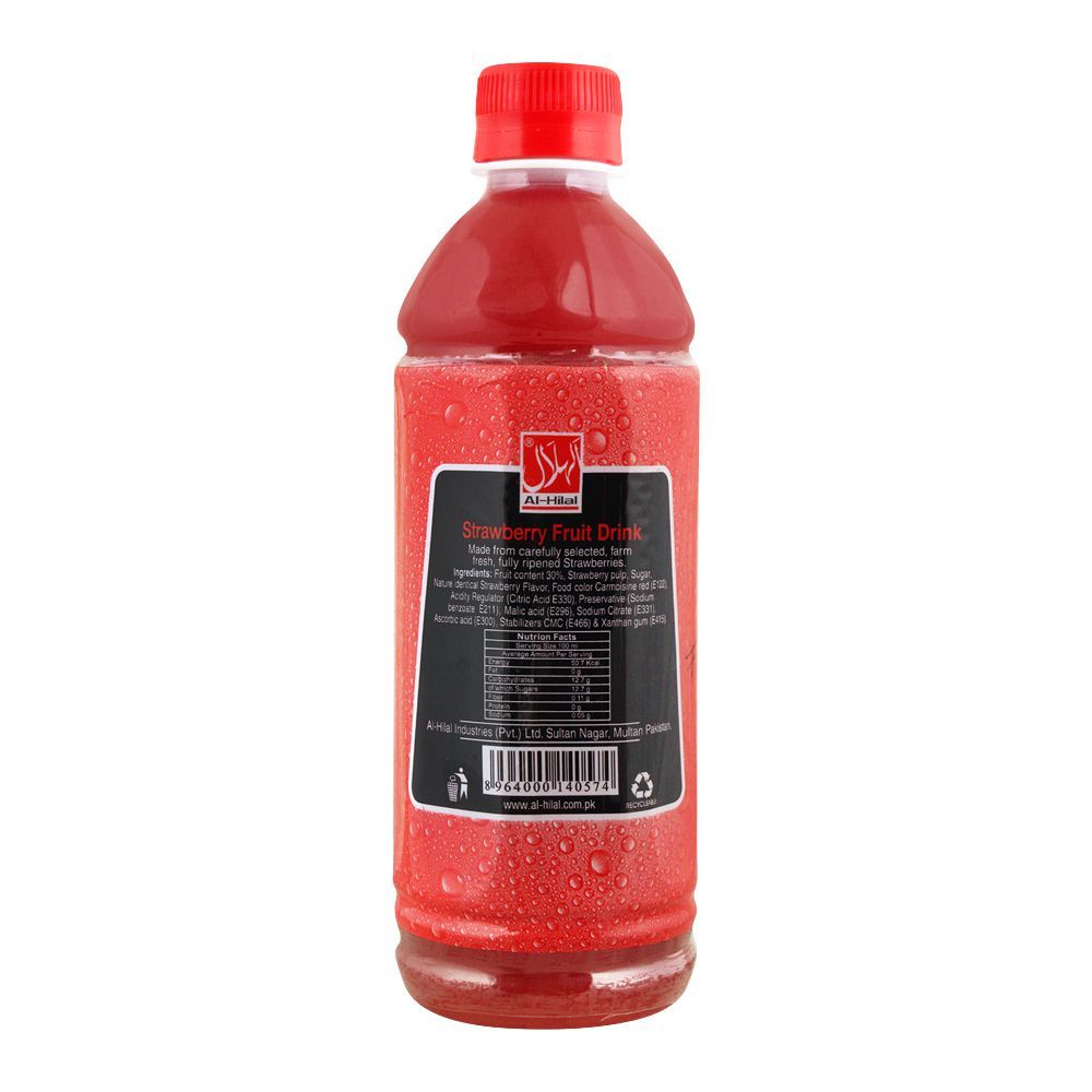 Fresher Strawberry Fruit Drink, 500ml, Bottle - Image 2