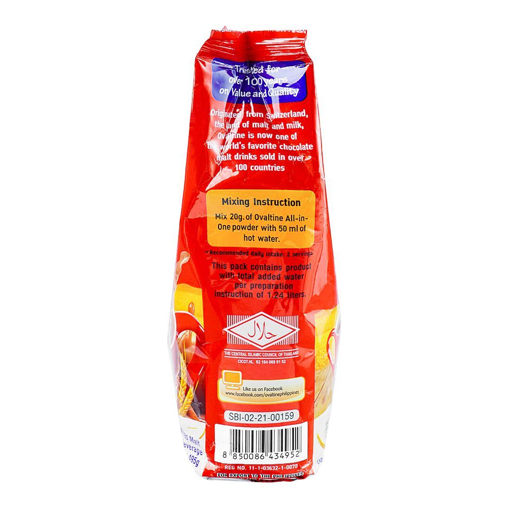 Ovaltine All-In-One Chocolate Malt Drink Pouch, 495g - Image 3