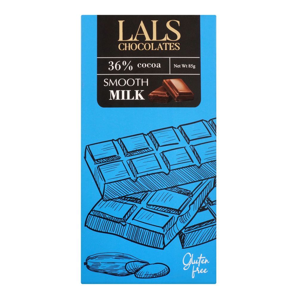 Lals Chocolate 36% Cocoa Smooth Milk Gluten Free, 85g - Main Image