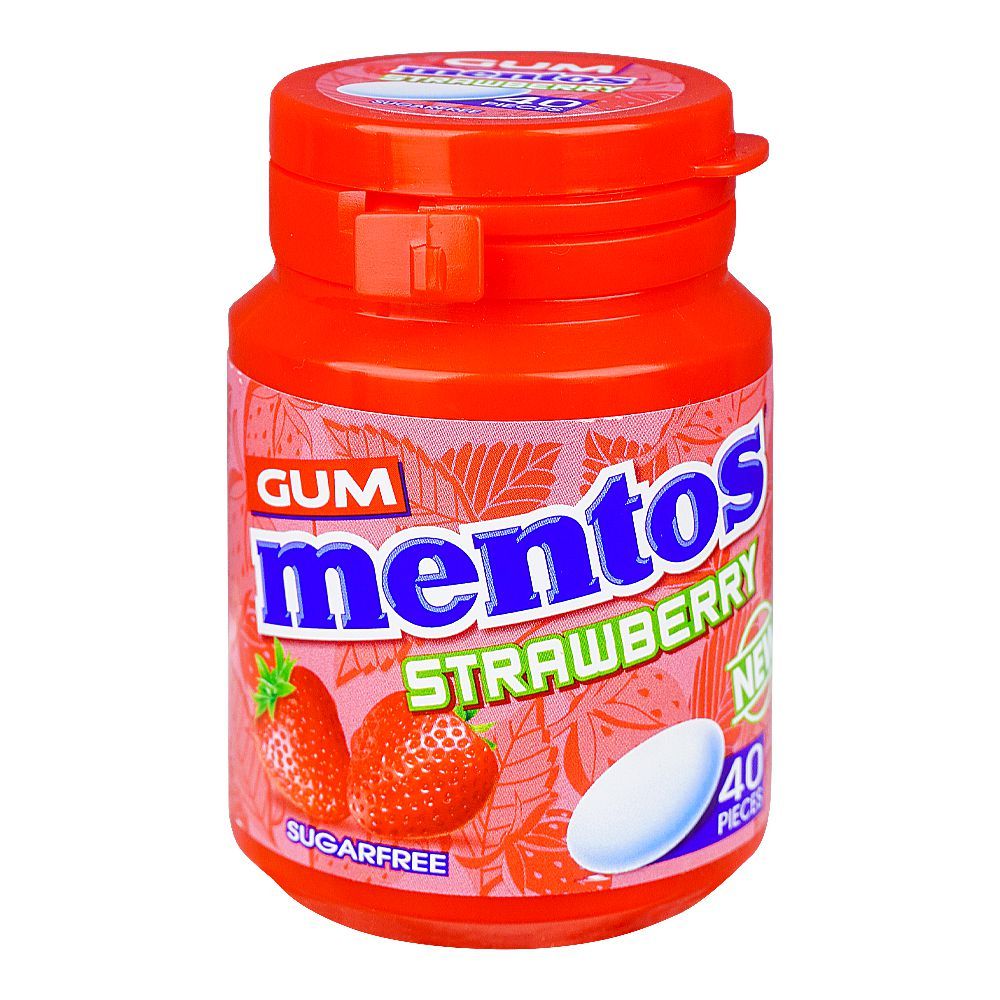 Mentos Strawberry Gum, Sugar Free, 56g, 40-Pack - Main Image