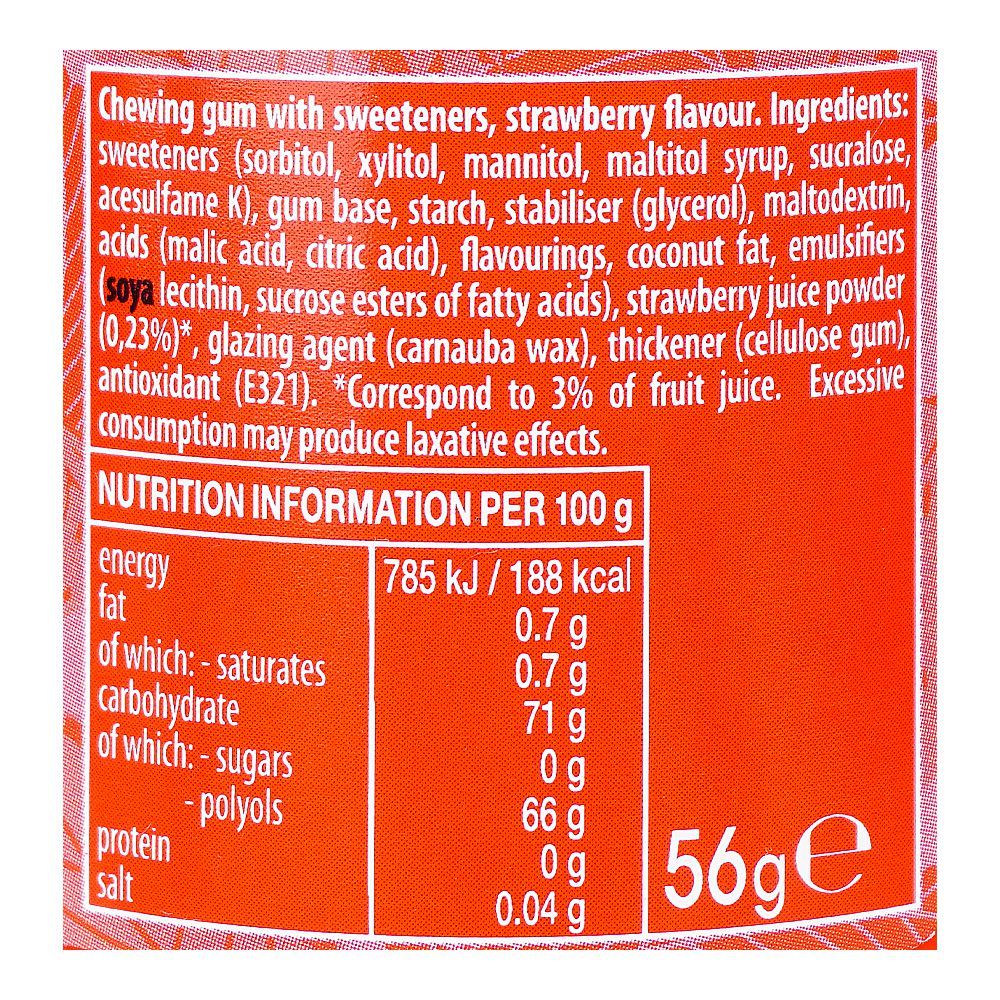 Mentos Strawberry Gum, Sugar Free, 56g, 40-Pack - Image 3