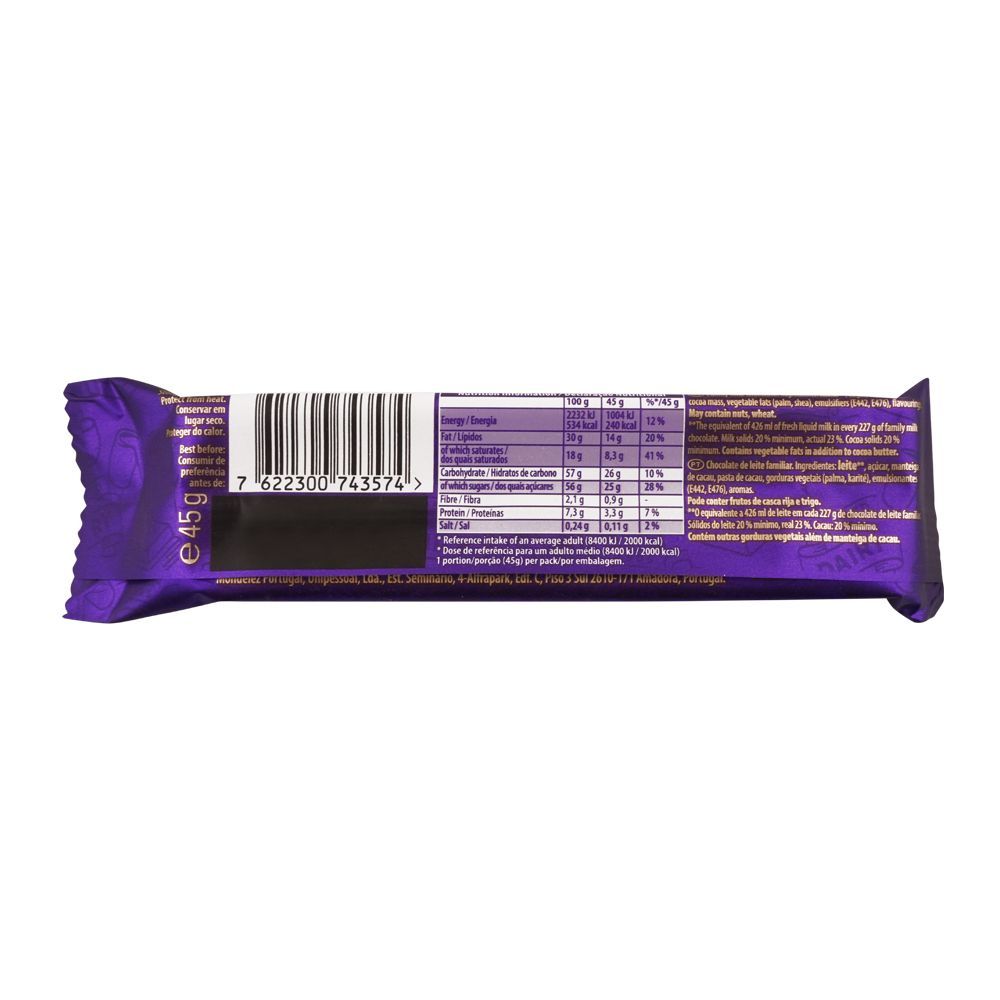 Cadbury Dairy Milk Chocolate, The Classic Creamy Taste, 45g (Imported) - Image 2