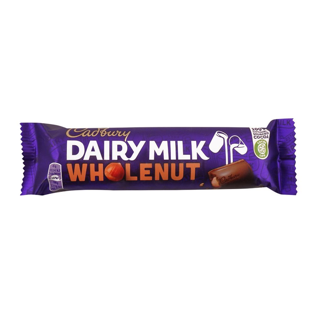 Cadbury Dairy Milk Whole Nut Chocolate, 45g (Imported) - Main Image