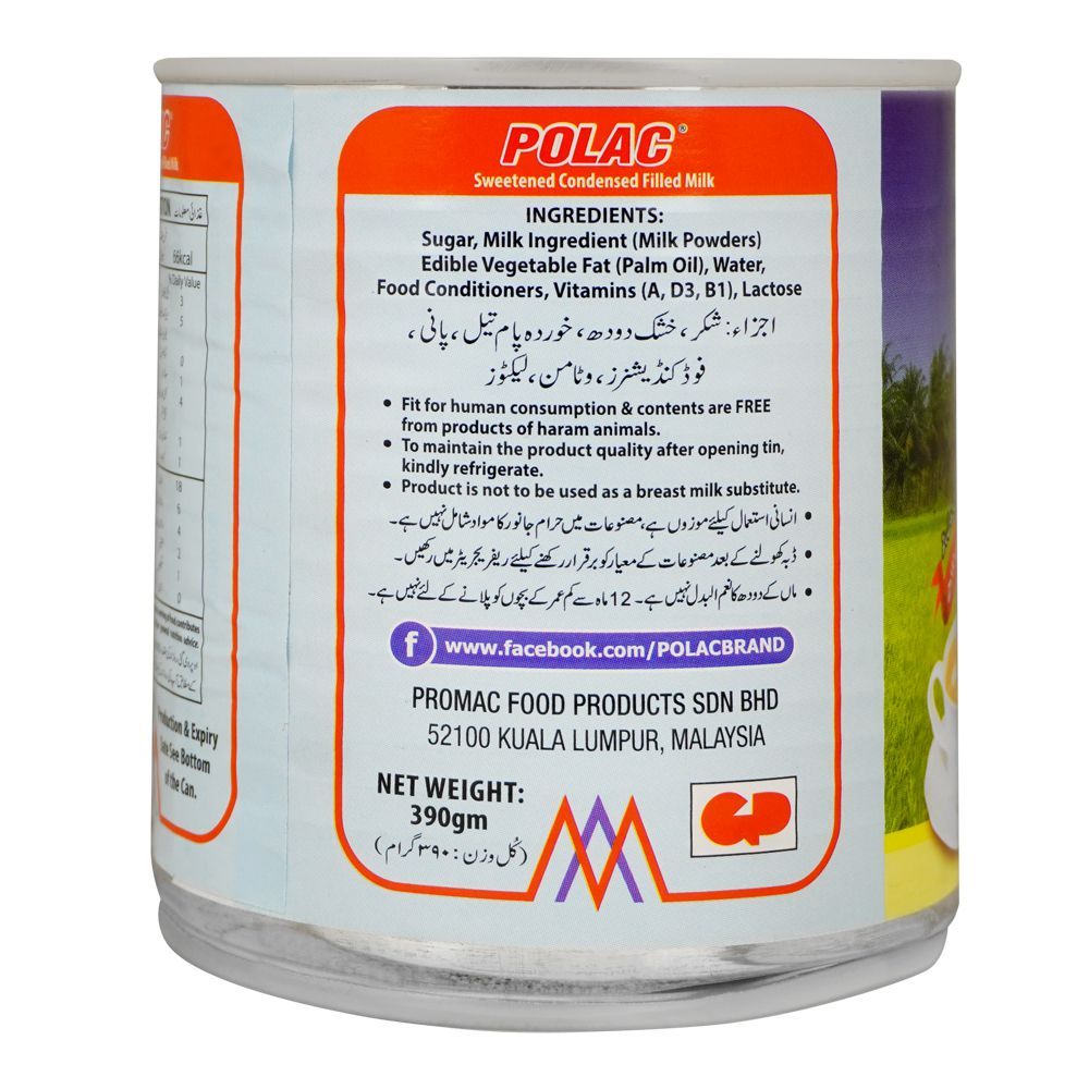 Polac Sweetened Condensed Filled Milk, 390g - Image 2