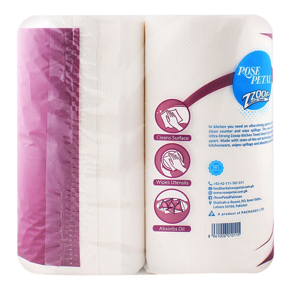 Rose Petal Kitchen Towel Tissue Roll, Twin Pack - Image 2