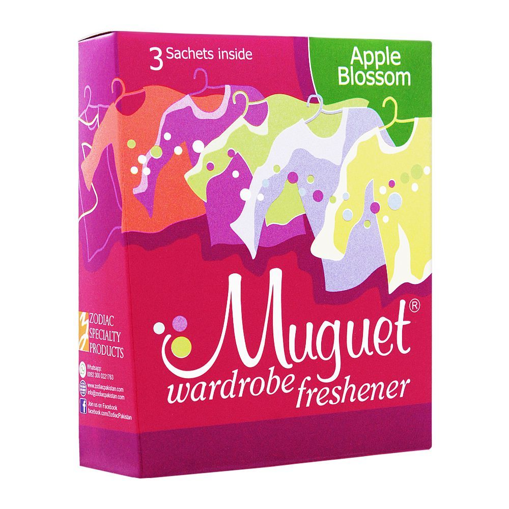 Muguet Wardrobe Freshener, Apple Blossom, 3 Sachets - Main Image