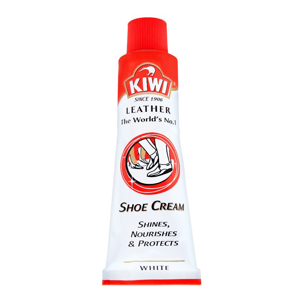 Kiwi Shoe Cream Tube, White, 45ml - Main Image