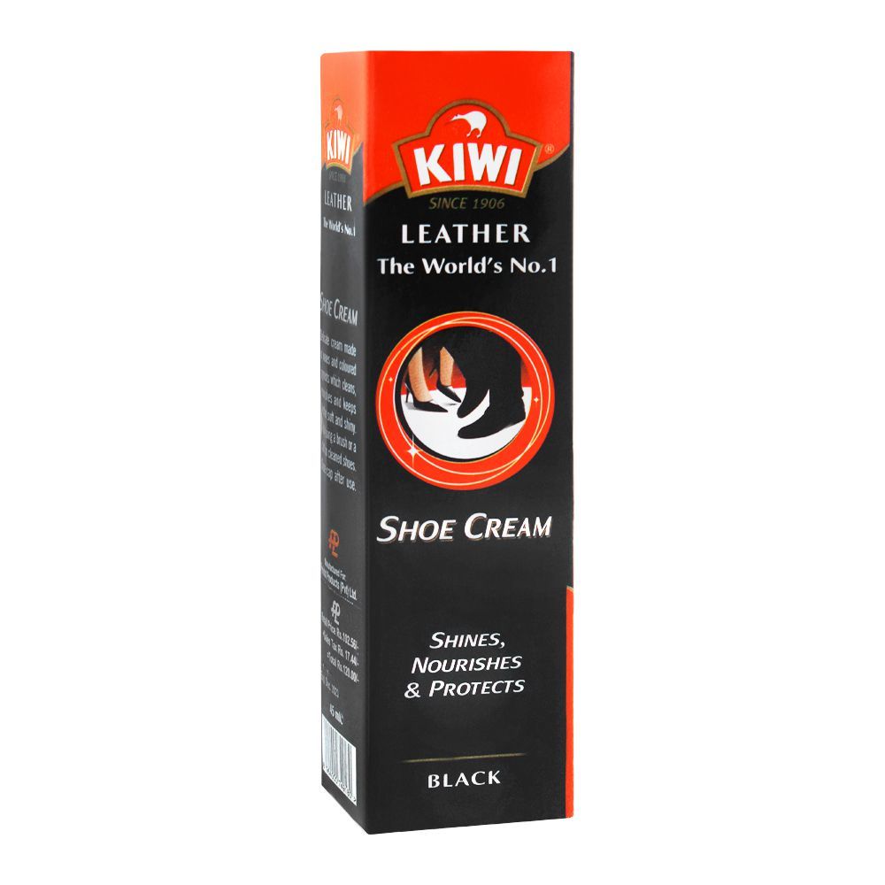 Kiwi Shoe Cream Tube, Black, 45ml - Image 2