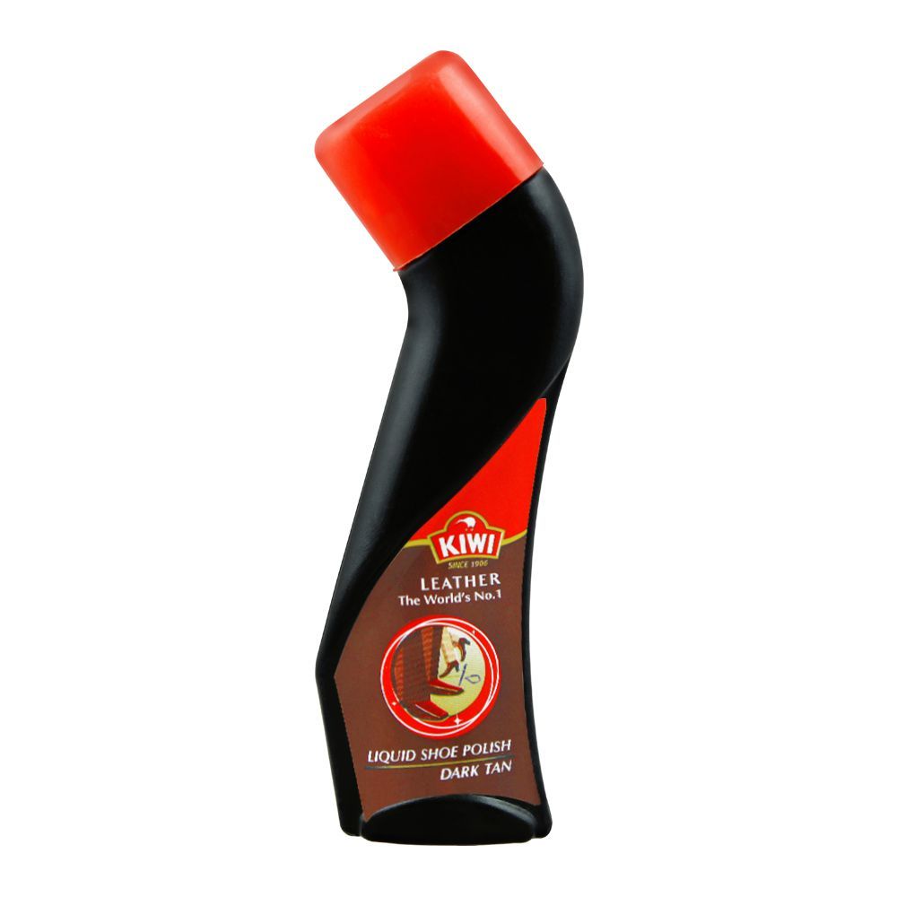 Kiwi Liquid Shoe Polish, Dark Tan, 75ml - Main Image