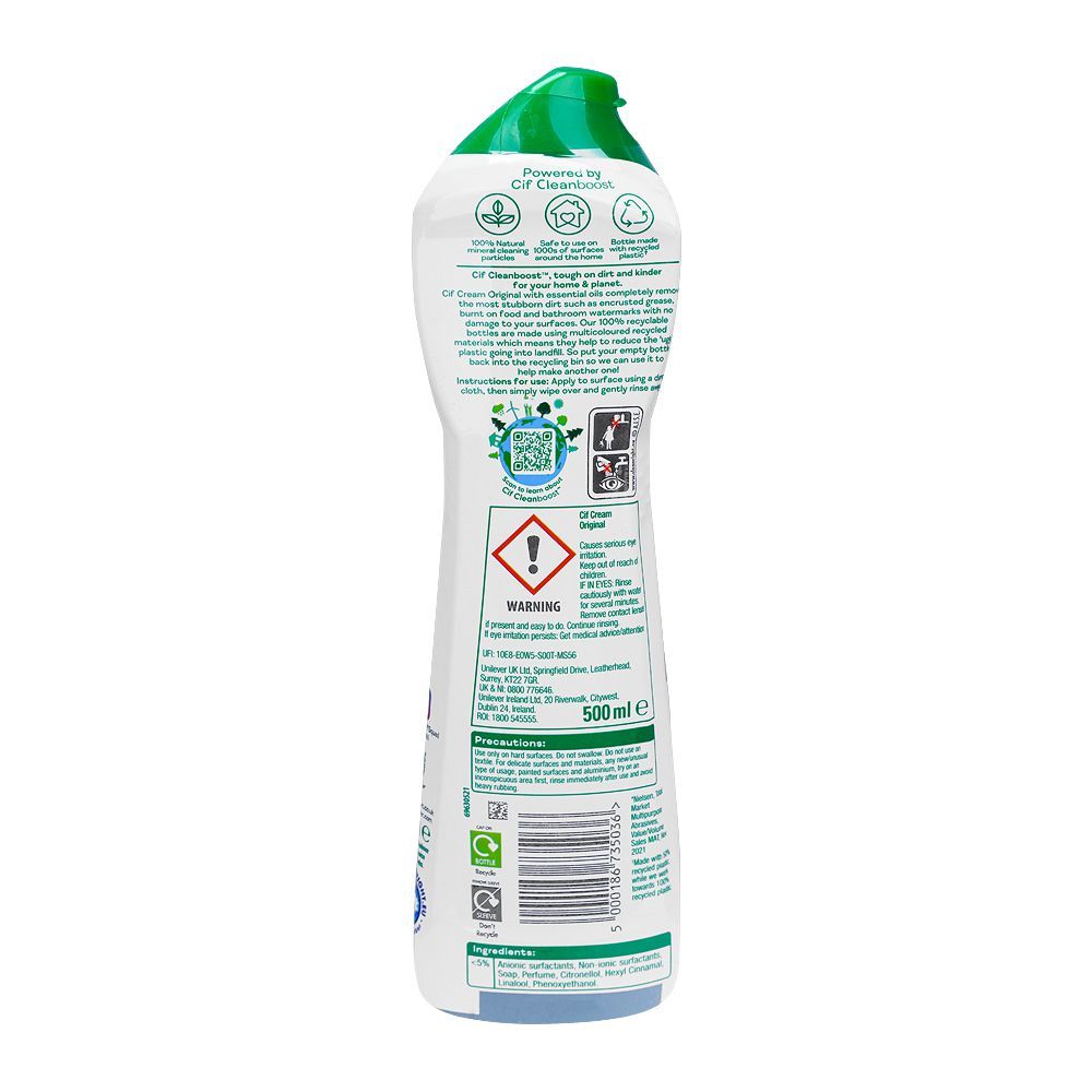 Cif Cream Original, Damage-Free Clean, 500ml - Image 2