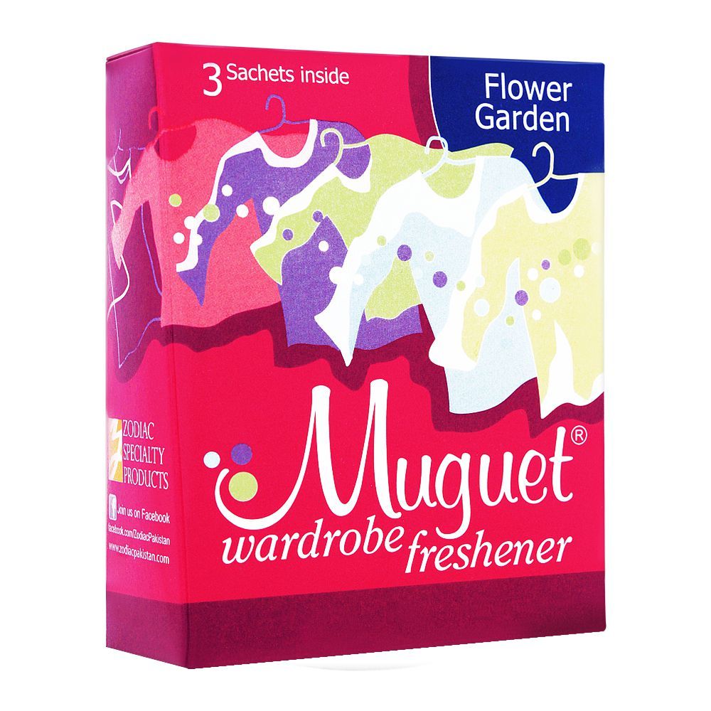 Muguet Wardrobe Freshener, Flower Garden, 3 Sachets - Main Image