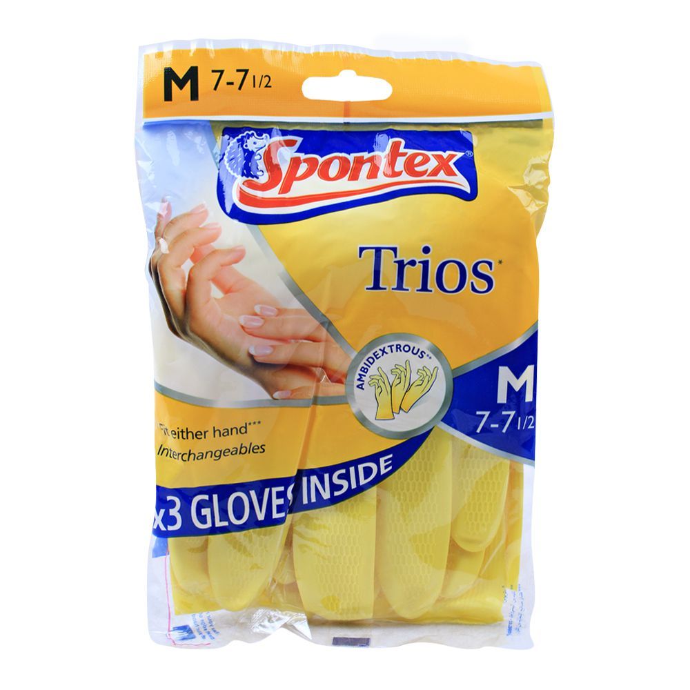 Spontex Trios Hand Gloves, Medium - Main Image