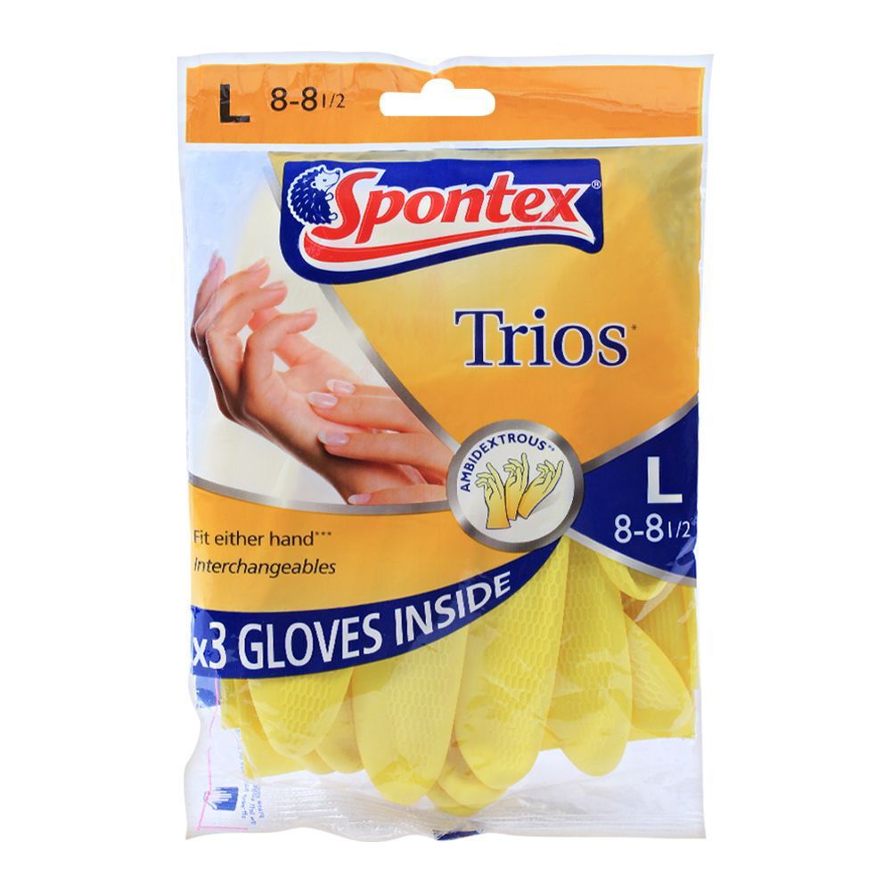 Spontex Trios Hand Gloves, Large - Main Image