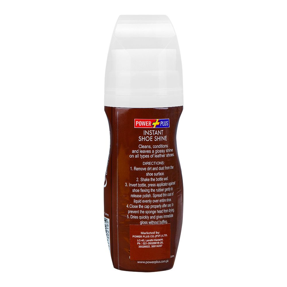 Power Plus Brown Shoe Polish Liquid, 75ml - Image 2