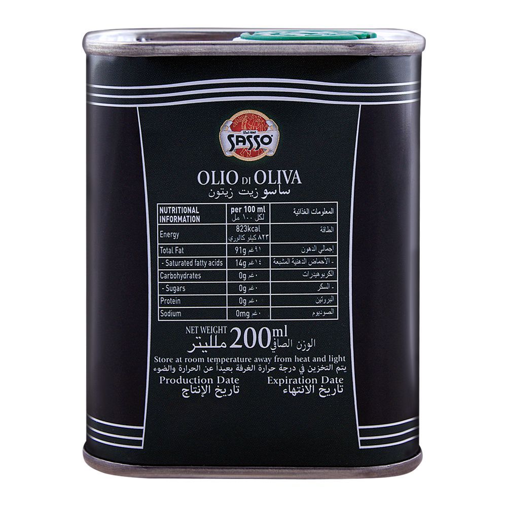 Sasso Olive Oil 200ml Tin - Image 2