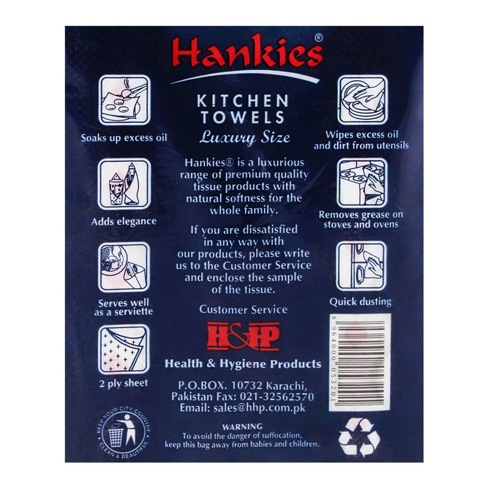 Hankies Kitchen Towel Roll, 2-Pack - Image 3