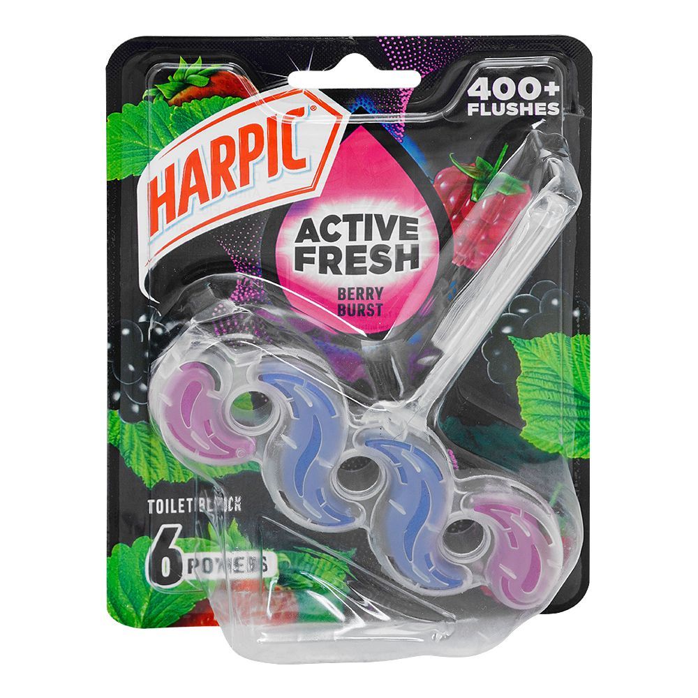 Harpic Active Fresh Berry Burst Toilet Block, 6-Pack - Main Image