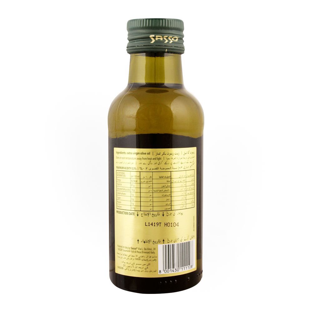 Sasso Extra Virgin Olive Oil, Bottle, 250ml - Image 2