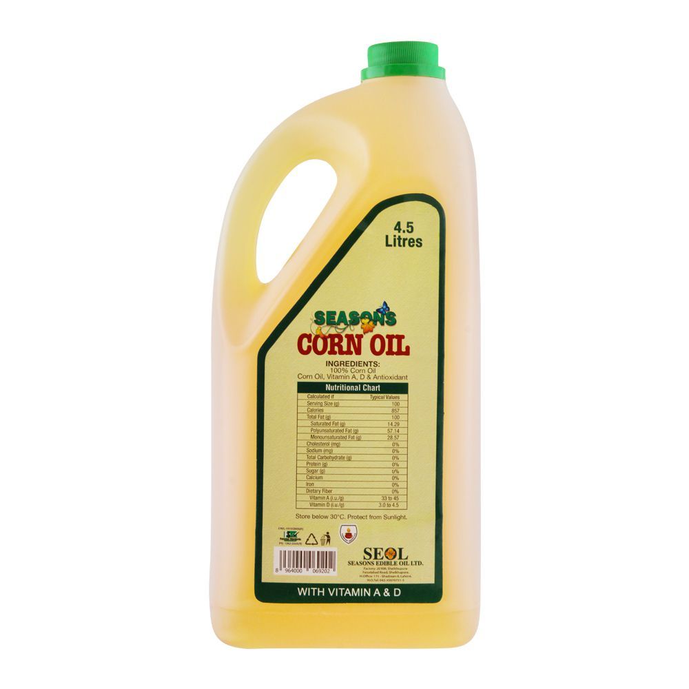 Season's Corn Cooking Oil, 4.5 Litres, Bottle - Image 2