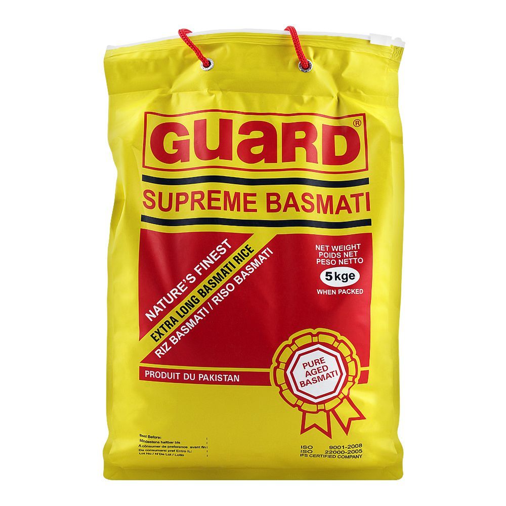 Guard Supreme Basmati Rice, Extra Long Grain, 5 KG - Main Image