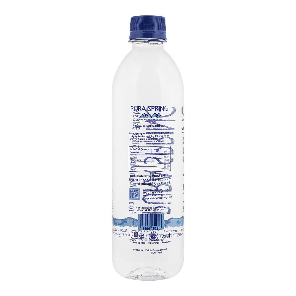 Pura Spring Natural Spring Water Bottle, 500ml - Image 2