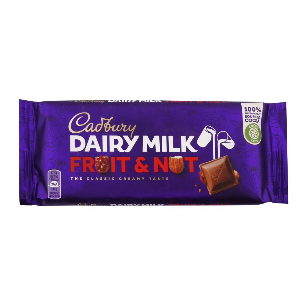 Cadbury Fruit & Nut Chocolate, 110g (Imported) - Main Image