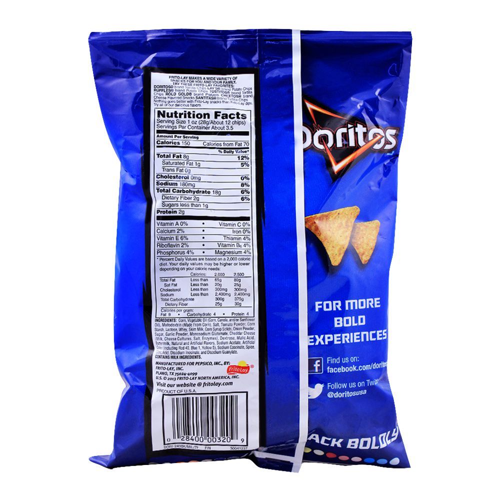 Doritos Cool Ranch Tortilla Chips (Imported), 92.1g/3.25oz - Image 2