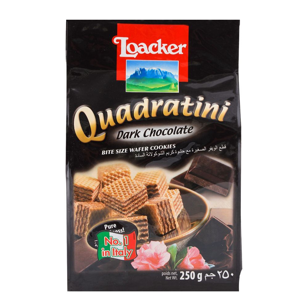 Loacker Quadratini Dark Chocolate Wafer 250gm - Main Image