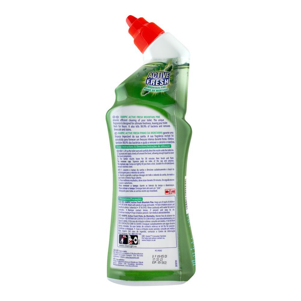 Harpic Active Fresh Toilet Cleaner, Mountain Pine, 750ml - Image 2